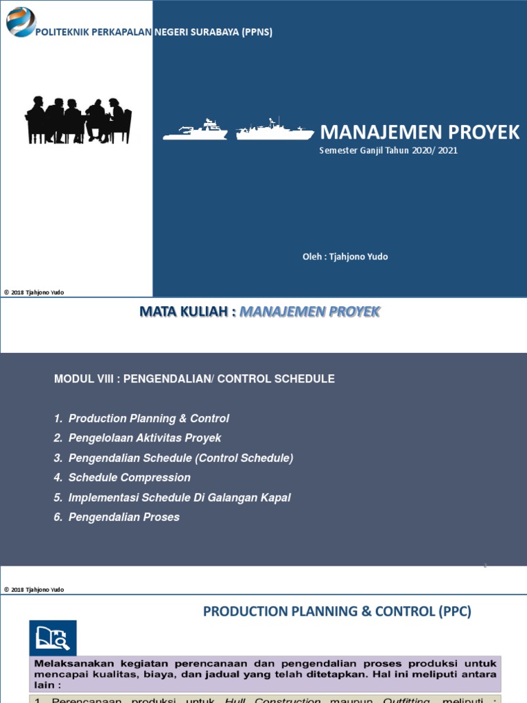 Materi manajemen proyek modul viii kontrol schedule okt 2020 pdf