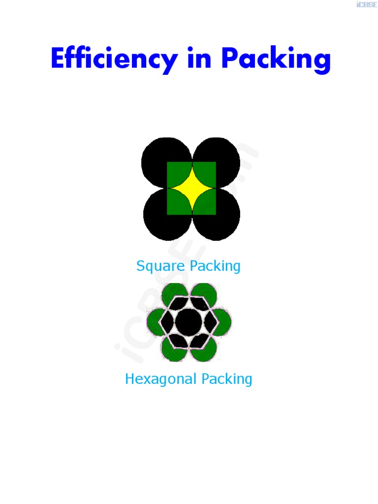 Packing Efficiency: Square vs. Hexagonal | PDF | Area | Circle