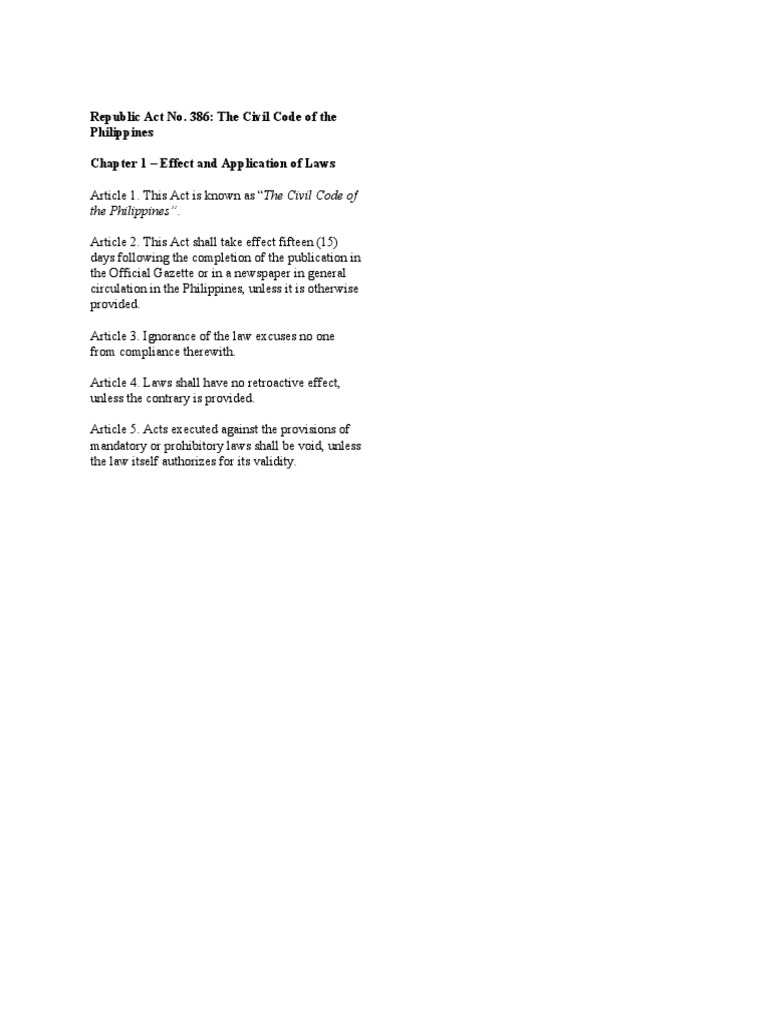 The Civil Code Of The Philippines Reviewer PDF