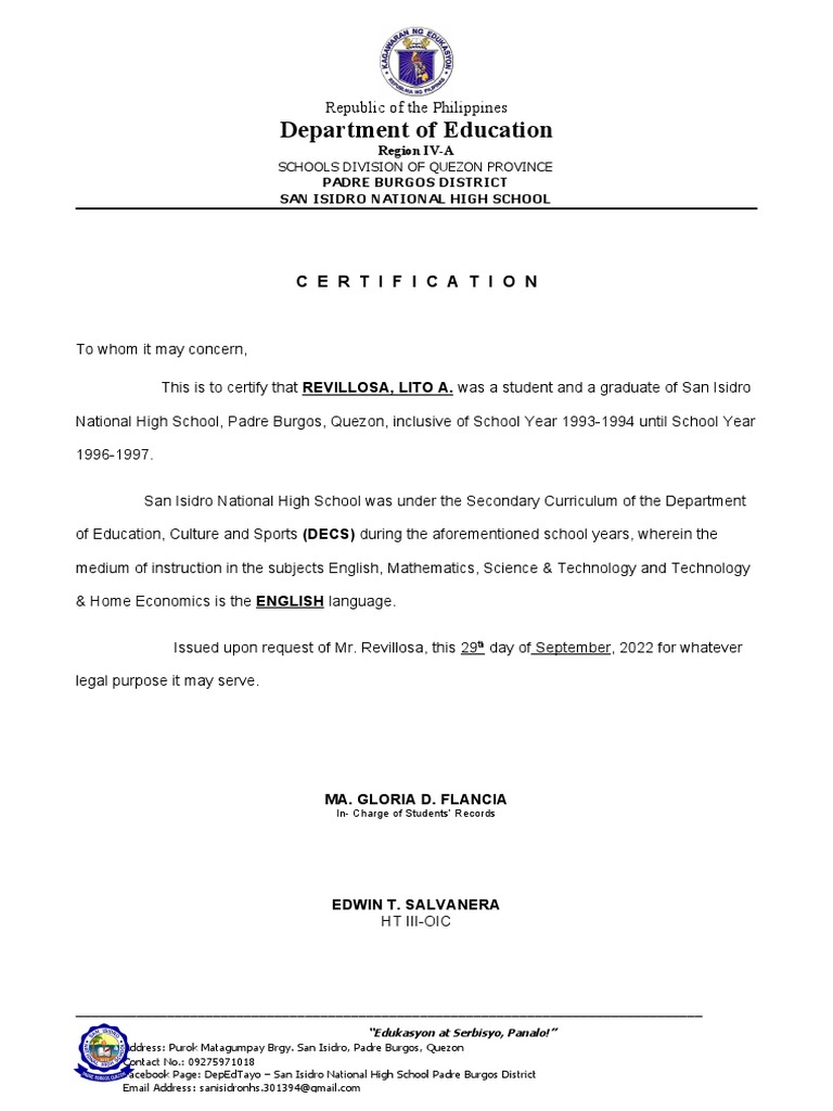 Cert of english medium of instruction pdf
