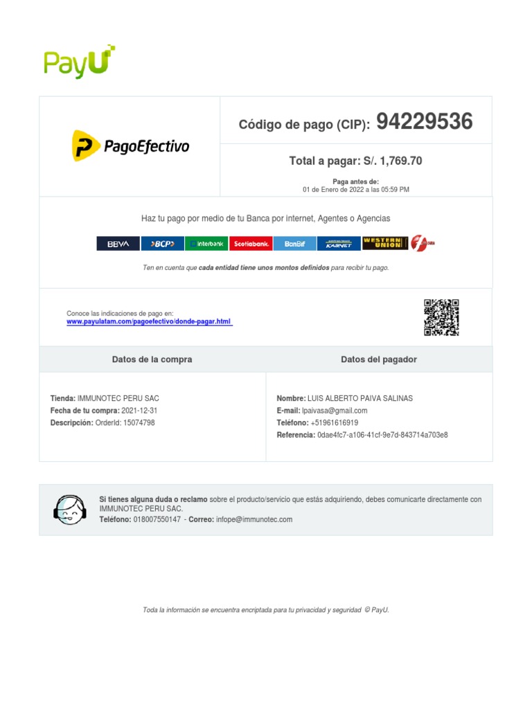 Boleto de Pago Luis Paiva | PDF | Finanzas y dinero