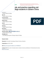 Knowledge, Attitude, and Practice Regarding Oral Health Among College Students in Eastern China