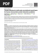 2021, Transfer Learning Via Multi-Scale Convolutional Neural Layers For Human-Virus Protein-Protein Interaction Prediction