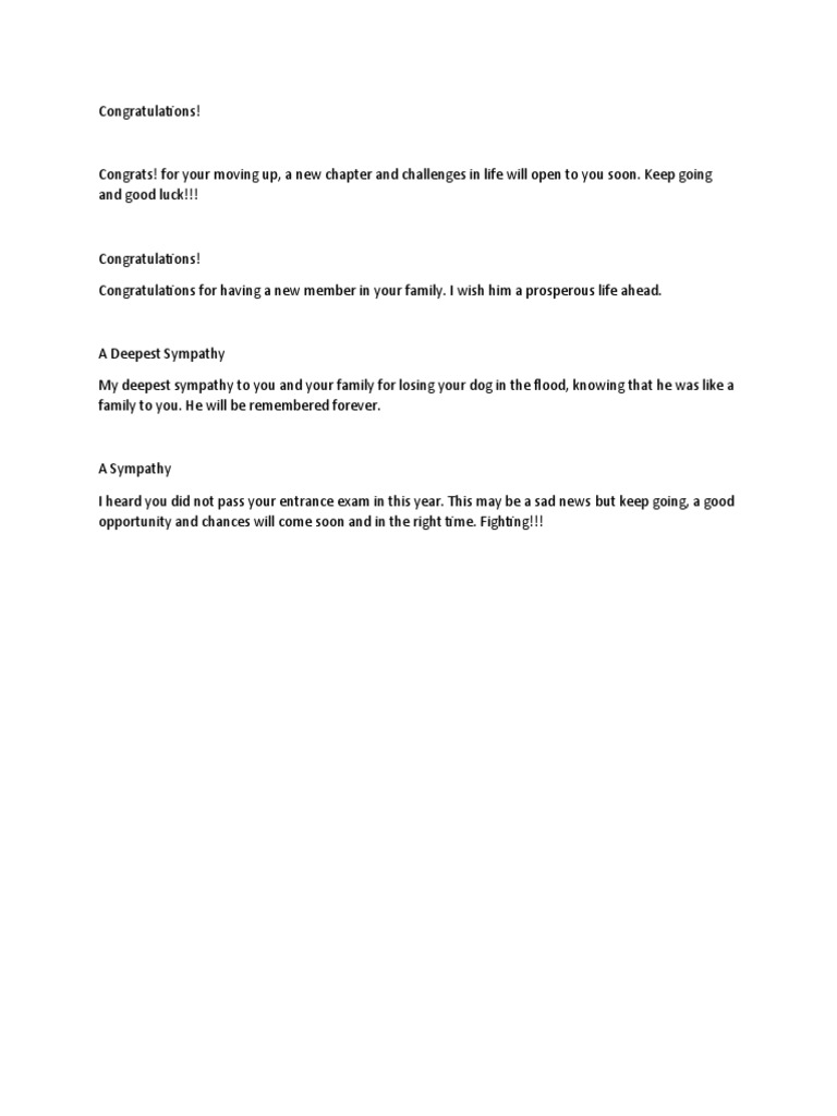 Congratulations Messages | PDF | Wellness | Lifestyle