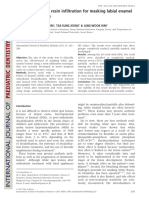 The Evaluation of Resin Infiltration For Masking Labial Enamel White Spot Lesions