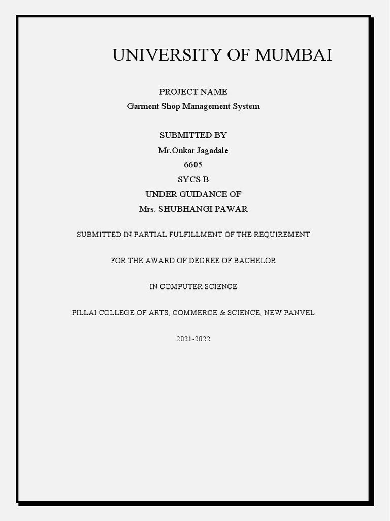 Garment Shop Management System Overview Pdf Feasibility Study