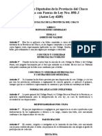 La Cámara de Diputados de La Provincia Del Chaco Sanciona Con Fuerza de Ley Nro. 850-J (Antes Ley 4209)