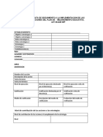 Pauta de Seguimientoa La Implementacion de Las Acciones Del Plan de Mejoramiento Educativo