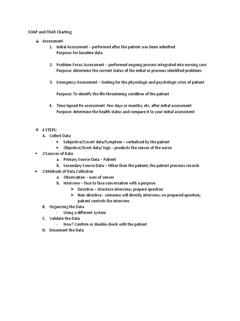 SOAP and FDAR Charting PDF Medical Diagnosis Nursing