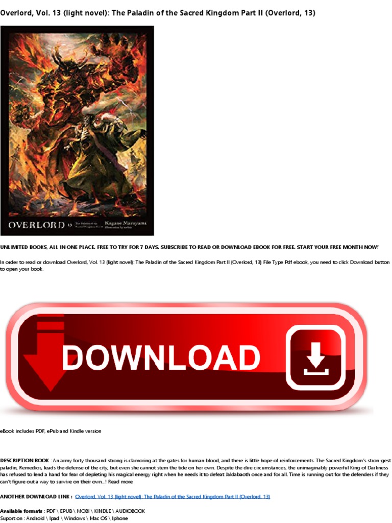 Overlord Light Novel 13 Pdf | Overlord, les 19 livres de la série – EVXAGG