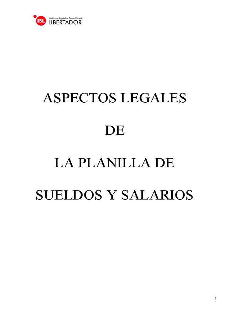 Aspectos Legales de Sueldos y Salarios | PDF | Salario | Derecho laboral
