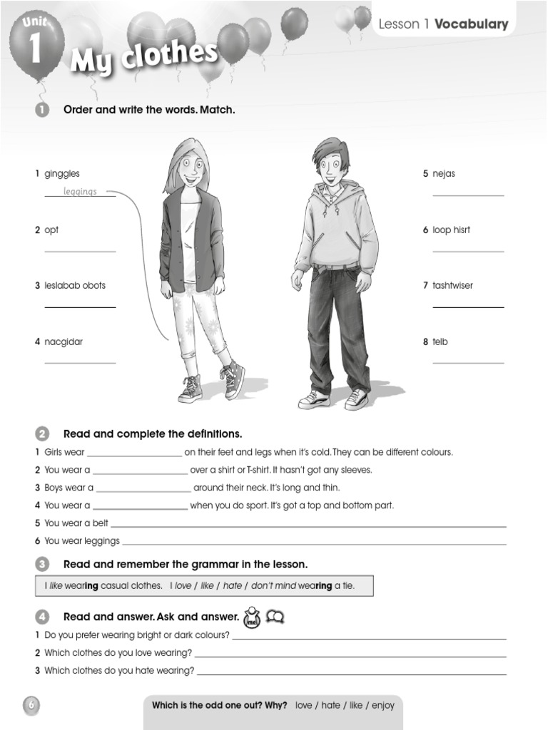 Clothing Vocabulary and Grammar Lessons | PDF | Clothing | Softlines ...