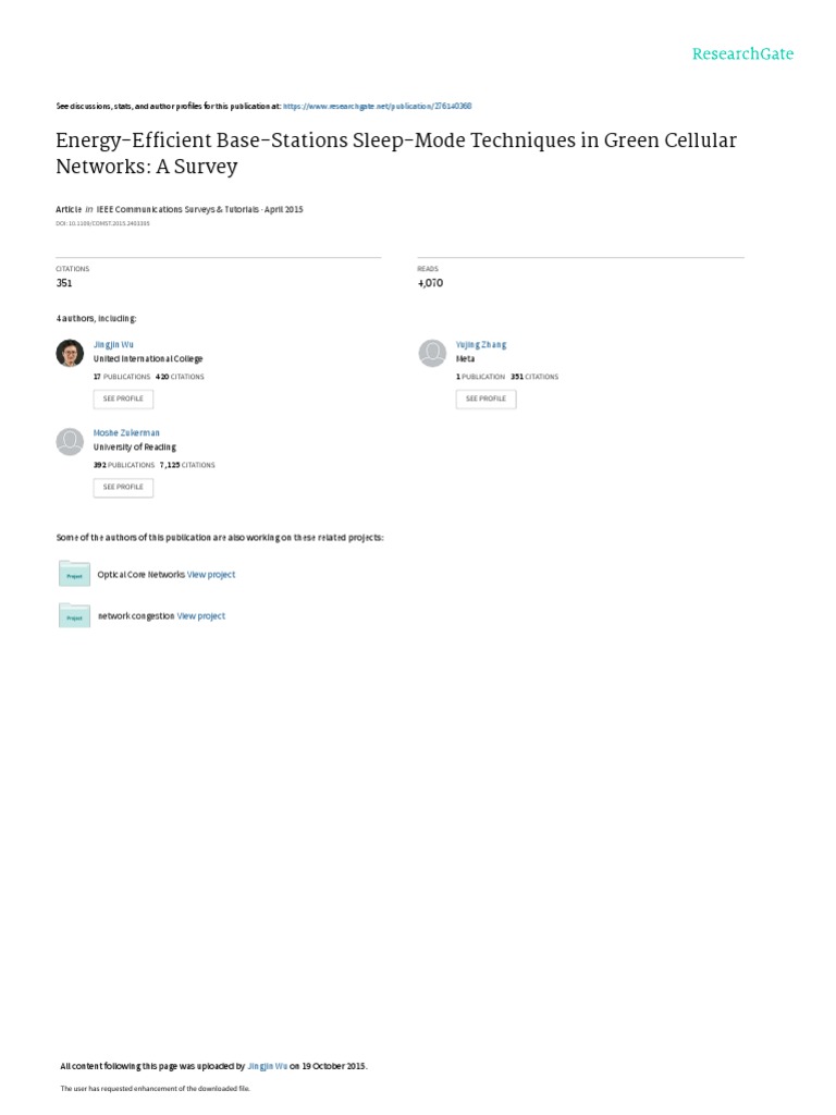 Energy Efficient Base Stations Sleep Mode Techniques In Green Cellular