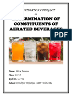 DETERMINATION OF CONSTITUENTS OF AERATED BEVERAGES - Investigatory Project Class 12