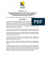 DECISION 1437 Modificación Del Reglamento General Del Parlamento Andino.