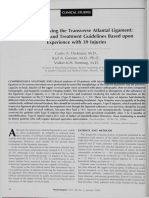 Clinical Studies on Classification and Treatment of Injuries Involving the Transverse Atlantal Ligament