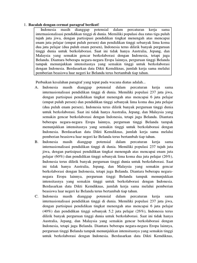 Soal Bahasa Indonesa Pdf