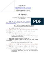Liturgia Del Grado de Aprendiz PDF Free