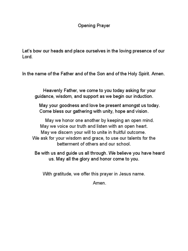Opening Prayer PDF
