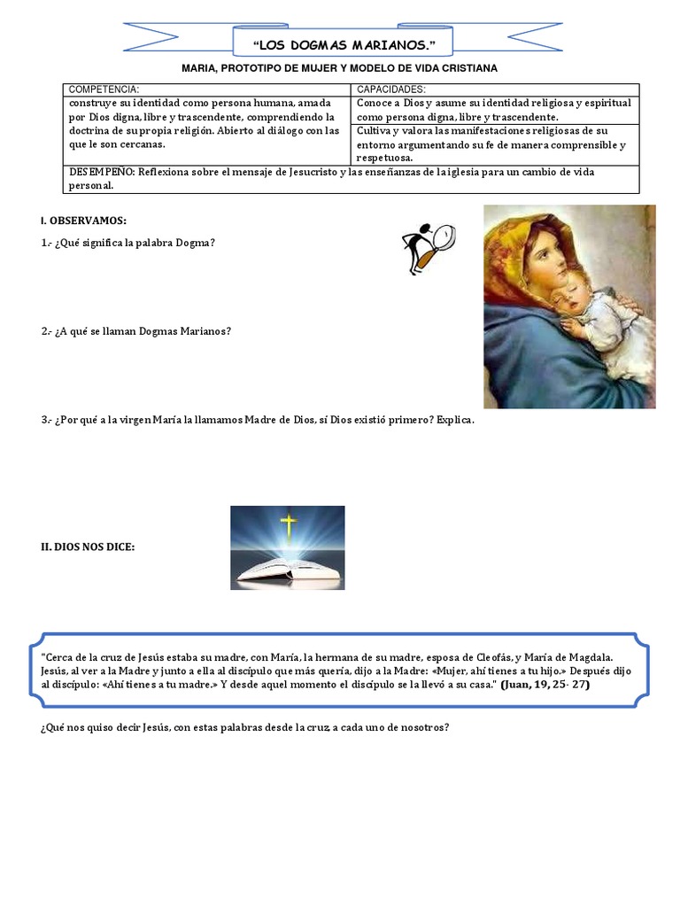 Semana 10 Los Dogmas Marianos | PDF | María, madre de Jesús | Dogma