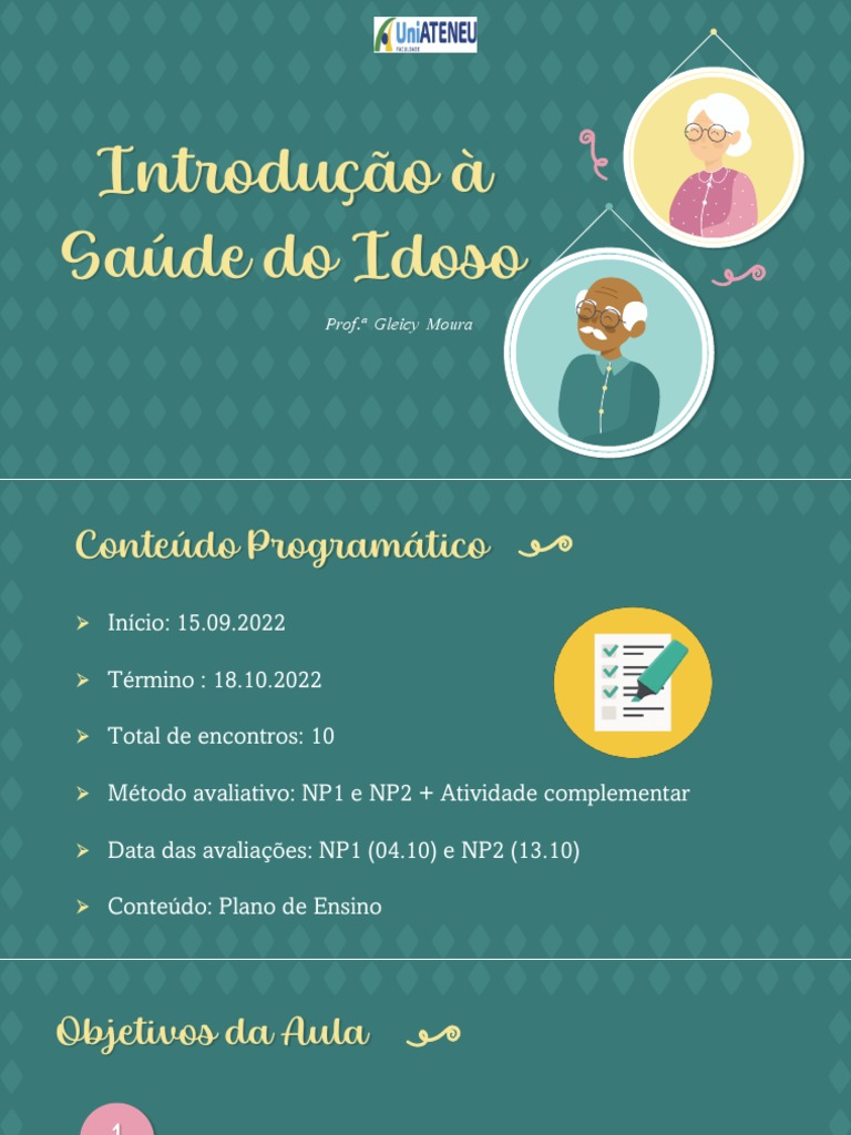 Introd A Saúde Do Idoso Aula 1 Pdf Terceira Idade Envelhecimento