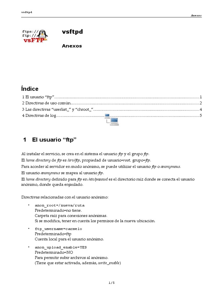 Vsftpd anexos pdf protocolo de transferencia de archivos gesti n