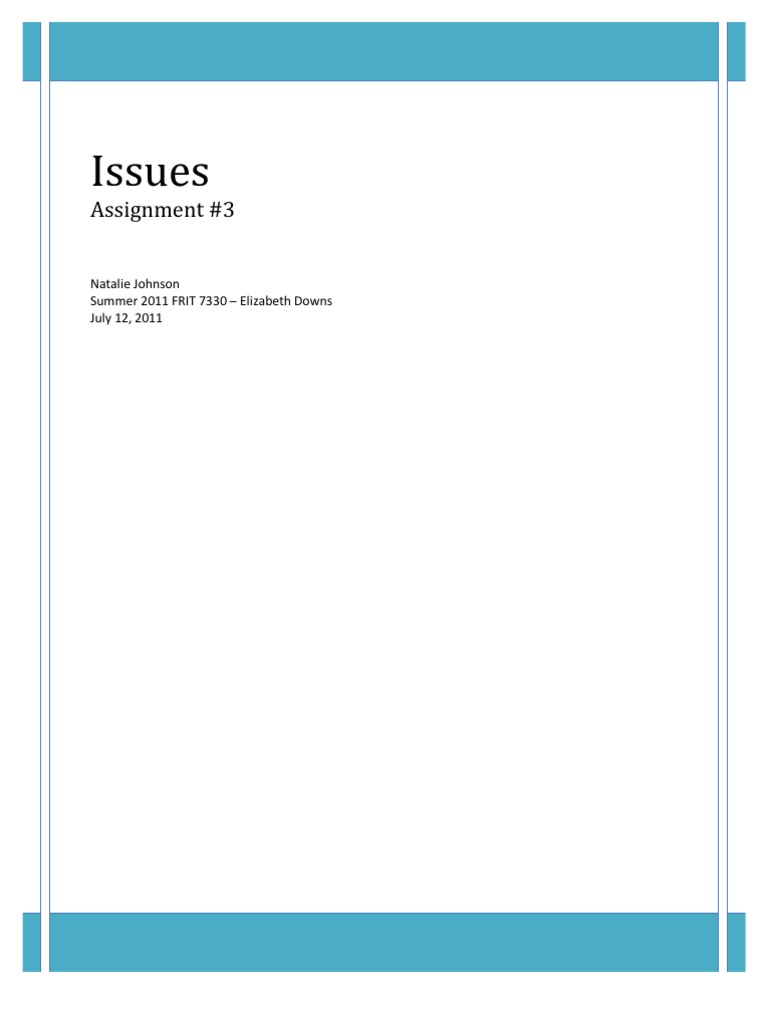 Issues NJohnson | PDF | Social Networking Service | Social Media