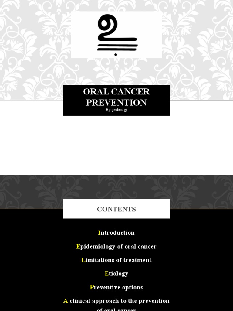 Oral Cancer Prevention PDF Cancer Preventive Healthcare
