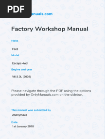 Ford Escape 4wd Workshop Manual v6 3 0l 2008