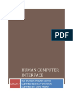 Human Computer Interface: Bcs (Hons) Computer Science Submitted To: Binary University Submitted By: Maha Mazhar