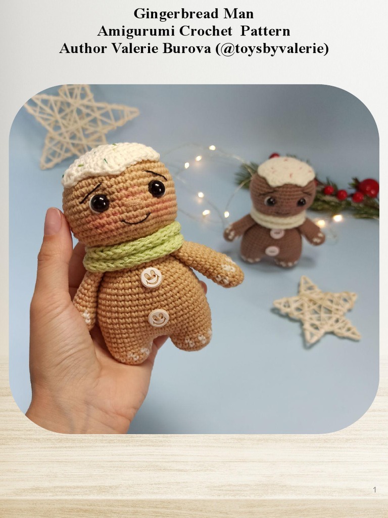 Gingerbread Man Free Amigurumi Crochet Pattern PDF Crochet Embroidery