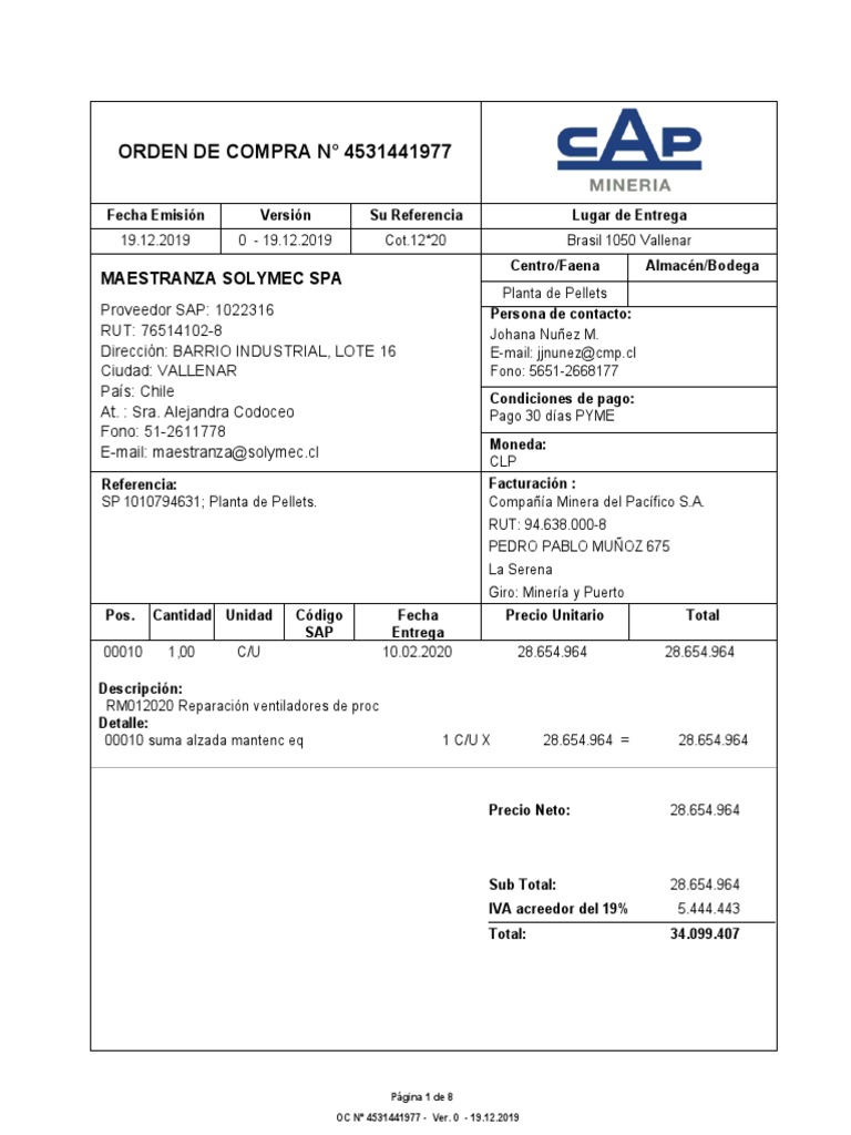 01-2020-Contratos Orden de Compra | PDF | Daños y perjuicios | Factura
