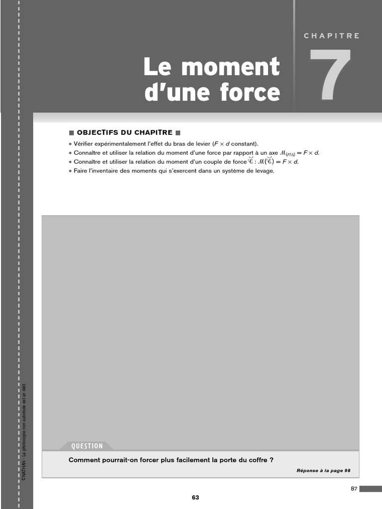 Chap07 Corrige | PDF | Moment d'une force | Rotation