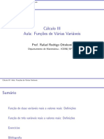 Funcoesdevariasvariaveis (Dominio, Imagem, Nivel e Grafico)