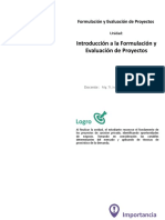 U1 - Introducción A La Formulación y Evaluación de Proyectos
