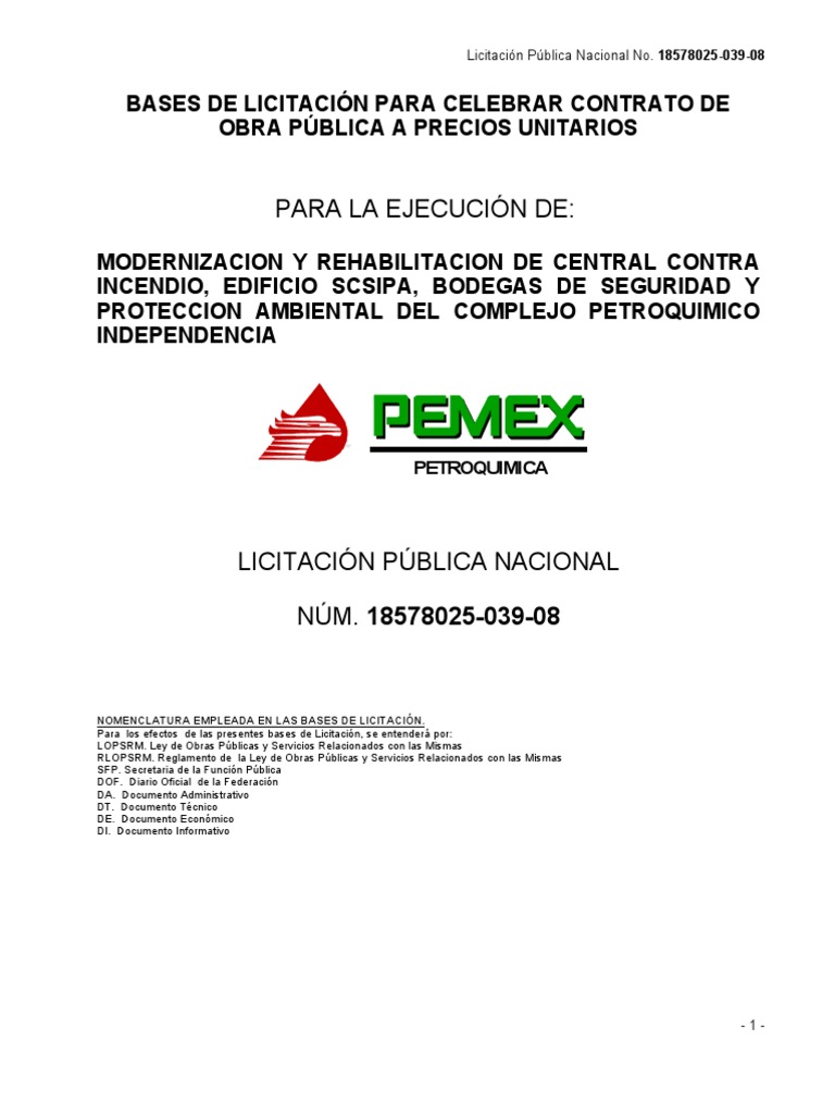 Catalogo de Conceptos Tipo Pemex