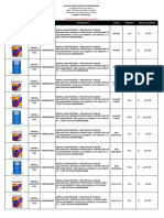 Lista de precios pinturas arquitectónicas Anycolor