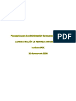 Planeación para La Administración de Recursos Informáticos Tarea 2