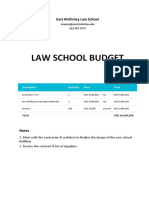 Law School Budget Template