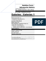 Tabla Nutricional FDA