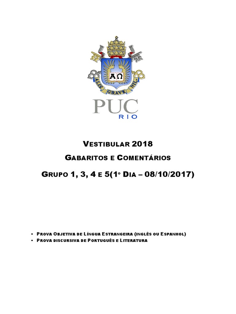 Gabaritos e Comentários da Prova PSS 2018 | PDF