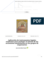 Aplicación de Instrumentos Legales Existentes para Proteger El Interés de Los Accionistas Minoritarios en Los Grupos de Empresarios