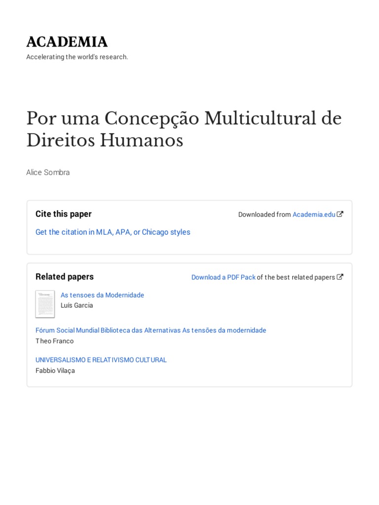 1 Boaventura-Concepção Multicultural de Direitos Humanos | PDF ...