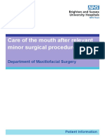 Care of The Mouth After Relevant Minor Surgical Procedures