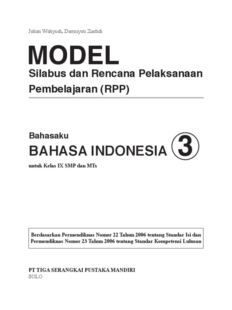 Silabus RPP Bahasa Indonesia Smp Kelas IX