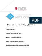 Diferencia Entre Nutriólogo y Dietisista