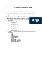 Manual de Usuario para Las Incrispciones Del Depto. de Idiomas