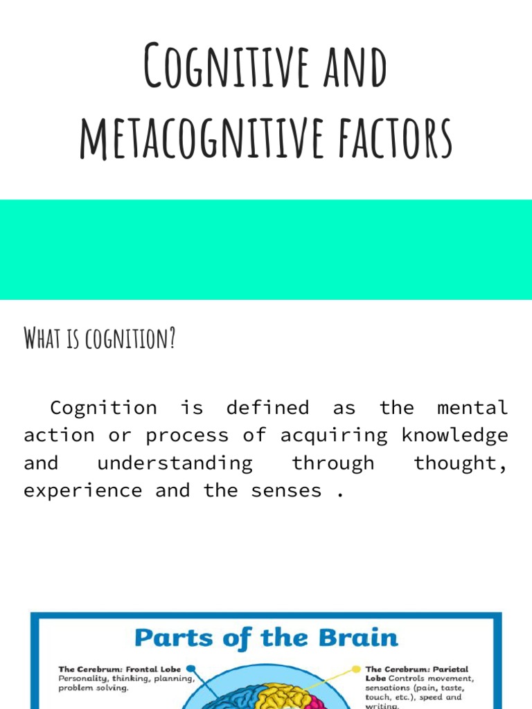 cognitive and metacognitive factors essay
