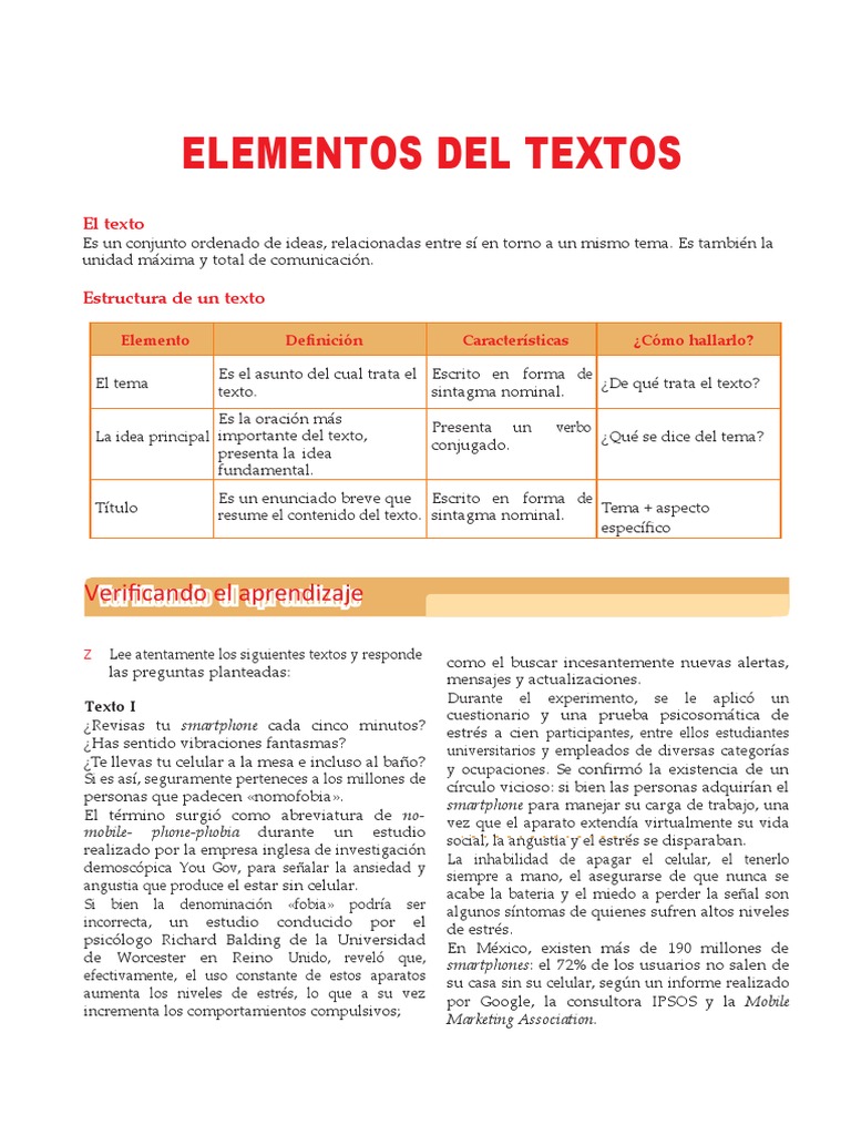 Elementos Del Texto 7mo | PDF | Desorden hiperactivo y deficit de ...
