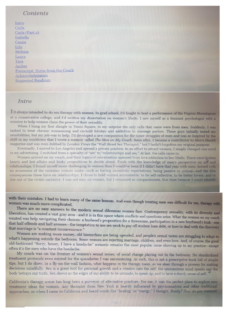 The Women On My Couch Stories of Sex, Love and Psychotherapy (On The